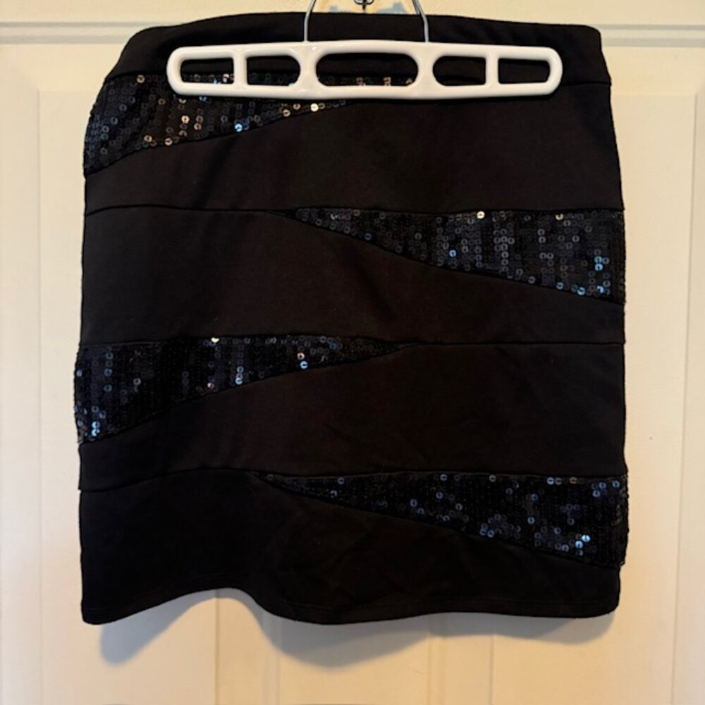 BCX Girls Black Sequin Skirt sz XL / 16